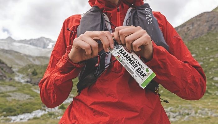 Oatmeal Apple Hammer Bar in hands